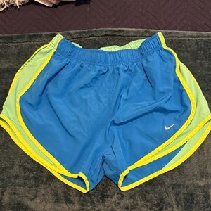 Nike Women's Athletic Shorts in Blue and Yellow